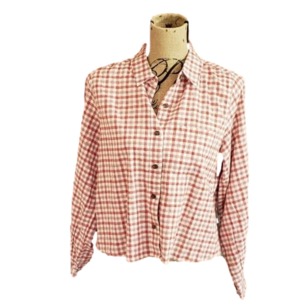 Marine Layer Long Crop Button Down Shirt - Picture 1 of 5